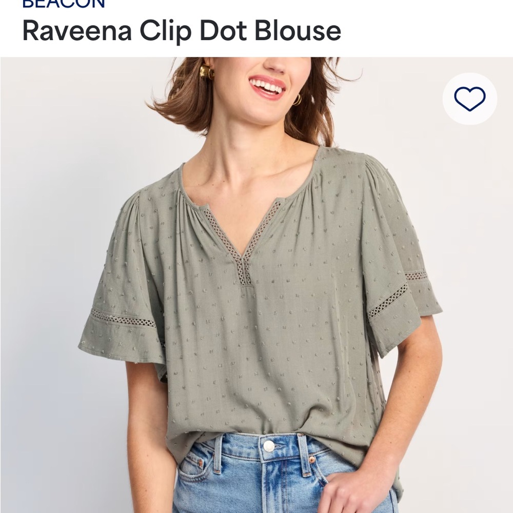 Beacon Raveena Clip Dot Blouse - Olive